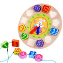 Wooden Toys Colorful 12 Digital Clock Toys Digital Geometry Cognitive Match