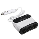 Universal Twin 2 Port USB 12V 24V 3 Way Car Charger Cigarette Socket Lighter LED