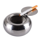 1X(Creative Stainless Steel Drum Shape Lid Ashtray With Cover Car Living Ro