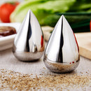 1X(Droplets Shape Stainless Steel Cruet Bottles Seasoning Salt Shaker Cans