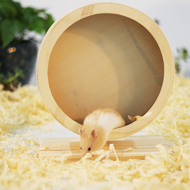 1X(Hamster Wheel Small Pet Running Wheel Wood Jogging Hamster Mouse Running