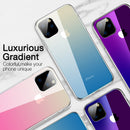 Cafele Gradient Color Tempered Glass + Soft Silicone Edge Protective Case for iPhone 11 6.1 inch