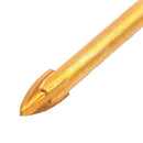 10pcs Titanium Ceramic Glass Drill Bit Tungsten Carbide Cross Spear Head Dr O4H9