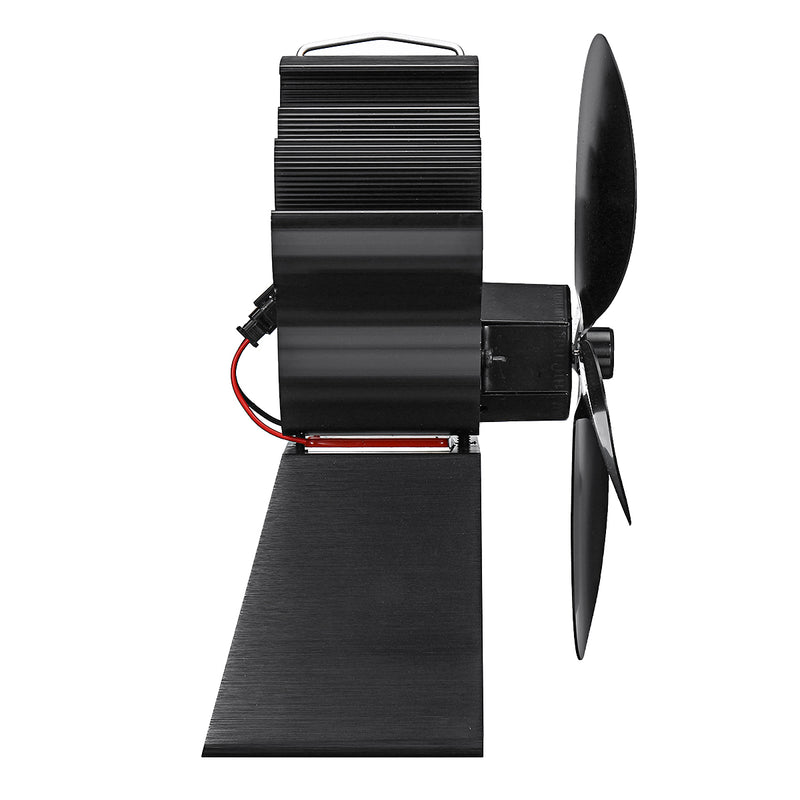 4 Blade Stove Fan Blades Heat Powered Stove Fan Eco Friendly Wood Log Burner Thermometer Fan