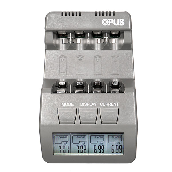 Opus BT-C700 12V LCD Display 4slots AA AAA NiMH NiCd Rechargeable Battery Charger