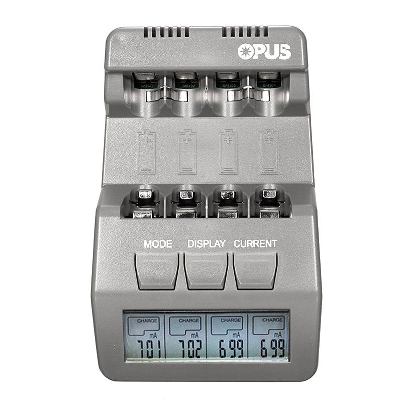 Opus BT-C700 12V LCD Display 4slots AA AAA NiMH NiCd Rechargeable Battery Charger