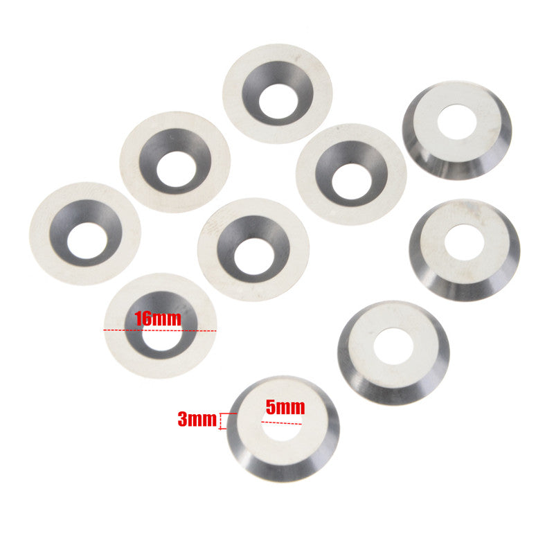 10pcs Round Carbide Inserts Cutter 16mm Diameter for Wood Turning