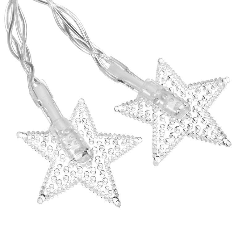 Battery Powered 3M Warm White Star Shaped Fairy String Light for Christmas Patio