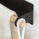 Metal Wall Hanging Holder Wood Towel Shelf Toilet Paper Organizer Rag Holde S2F6