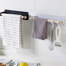 Metal Wall Hanging Holder Wood Towel Shelf Toilet Paper Organizer Rag Holde S2F6