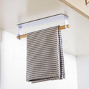 Metal Wall Hanging Holder Wood Towel Shelf Toilet Paper Organizer Rag Holde S2F6