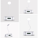 Portable Adjustable Led Desk Lamp Alarm Clock Rechargeable Eye-Caring Table