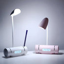 Portable Adjustable Led Desk Lamp Alarm Clock Rechargeable Eye-Caring Table