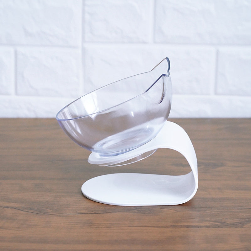 1X(Cute Cat Bowl Cat Ears Transparent Anti Skid With Raised Stand Pet Food