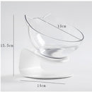 1X(Cute Cat Bowl Cat Ears Transparent Anti Skid With Raised Stand Pet Food