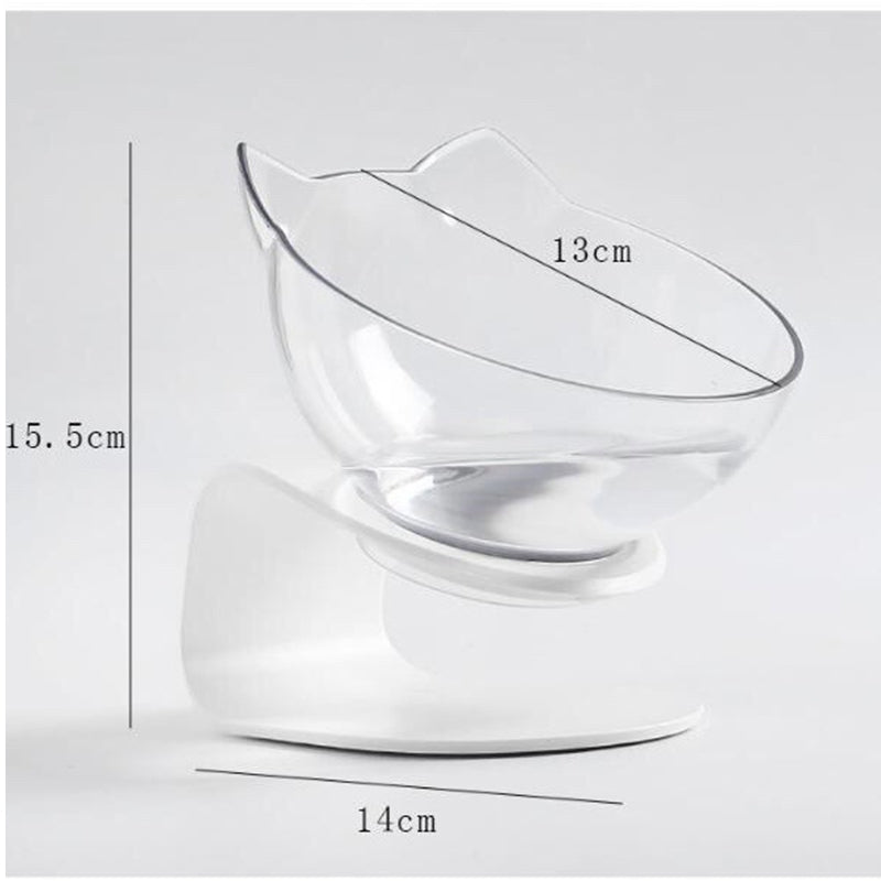 1X(Cute Cat Bowl Cat Ears Transparent Anti Skid With Raised Stand Pet Food