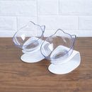 1X(Cute Cat Bowl Cat Ears Transparent Anti Skid With Raised Stand Pet Food