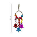 1X(6 Pieces Bird Swing Toys Bell Colorful Natural Wood Hammock Hanging Perc