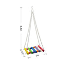 1X(6 Pieces Bird Swing Toys Bell Colorful Natural Wood Hammock Hanging Perc
