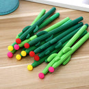 1X(Pack Of 30 Cactus Shaped Ballpoint Black 0.5Mm Gel Ink Rollerball Pen Fo