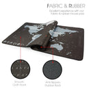 Voground Mouse Pad World Map Natural Rubber Material Locking Edge Waterproo