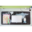 Voground Mouse Pad World Map Natural Rubber Material Locking Edge Waterproo