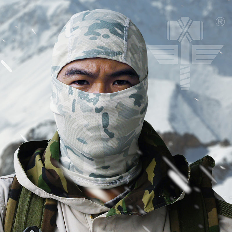 Tactical Full Face Mask Hood Headgear Caps Camouflage Hunting Hat Winter Neck Scarf
