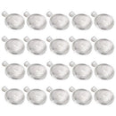 20 Set Round Bezel Pendant Trays With Glass Dome Tile Cabochon 25Mm Blanks  K9U1