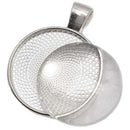 20 Set Round Bezel Pendant Trays With Glass Dome Tile Cabochon 25Mm Blanks  K9U1
