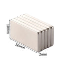 5Pcs 20X10X2Mm Super Powerful Small Neodymium Magnet Block Permanent N35 Nd L4Q4