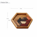 DIY 9PCS Wooden IQ Game Jigsaw Intelligent Tangram Brain Teaser Puzzle Kids Toys