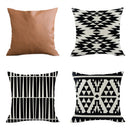 1X(Modern Simple Geometric Style & Linen Burlap Set Square Throw Pillow Cov