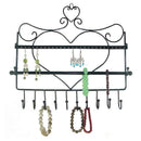 1X(Wall-Mounted Earrings Storage Bag Hanging Closet Jewelry Storage Rack Bl