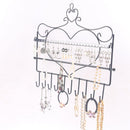 1X(Wall-Mounted Earrings Storage Bag Hanging Closet Jewelry Storage Rack Bl