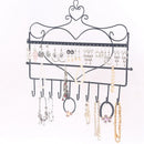 1X(Wall-Mounted Earrings Storage Bag Hanging Closet Jewelry Storage Rack Bl