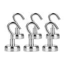 1X(6Pcs Magnetic Hooks, Premium 25Lb Neodymium Heavy Duty Magnetic Hooks,In
