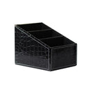 1X(Luxury Leather Desktop Remote Control/Tv Guide Organizer Box Makeup Cosm