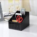 1X(Luxury Leather Desktop Remote Control/Tv Guide Organizer Box Makeup Cosm
