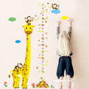 1X(Cartoon Measure Wall Stickers For Kids Rooms Giraffe Monkey Height Chart