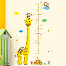 1X(Cartoon Measure Wall Stickers For Kids Rooms Giraffe Monkey Height Chart