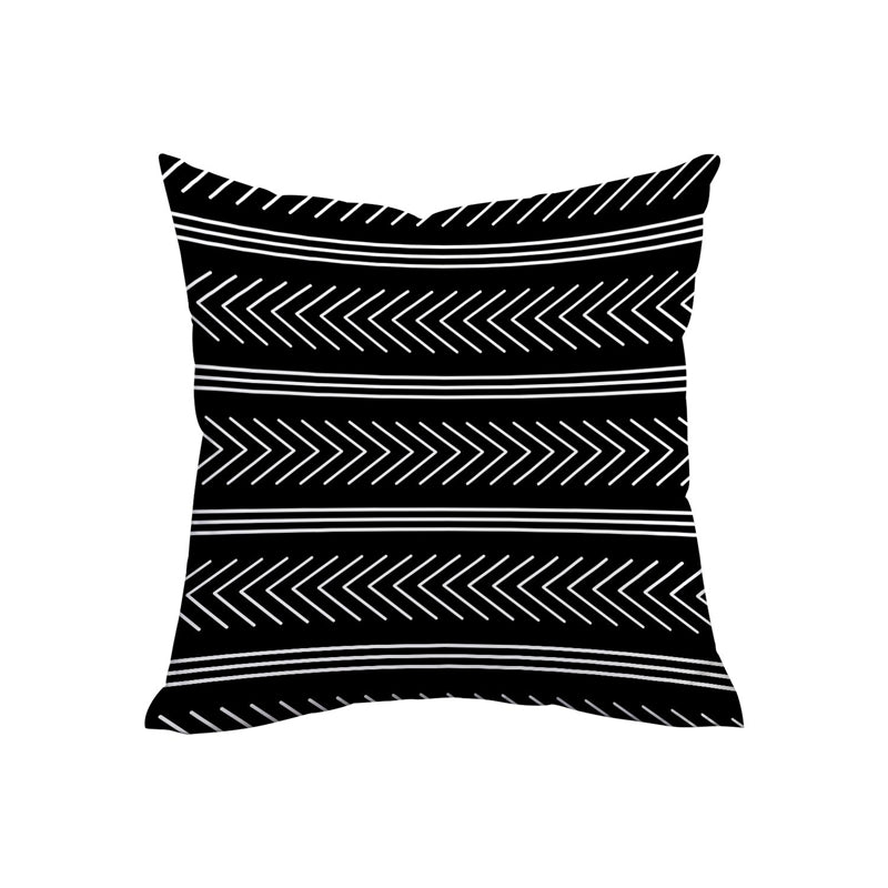 1X(Pack Of 4 Decorative Outdoor Pillow Cover Geometric Pattern Modern Style