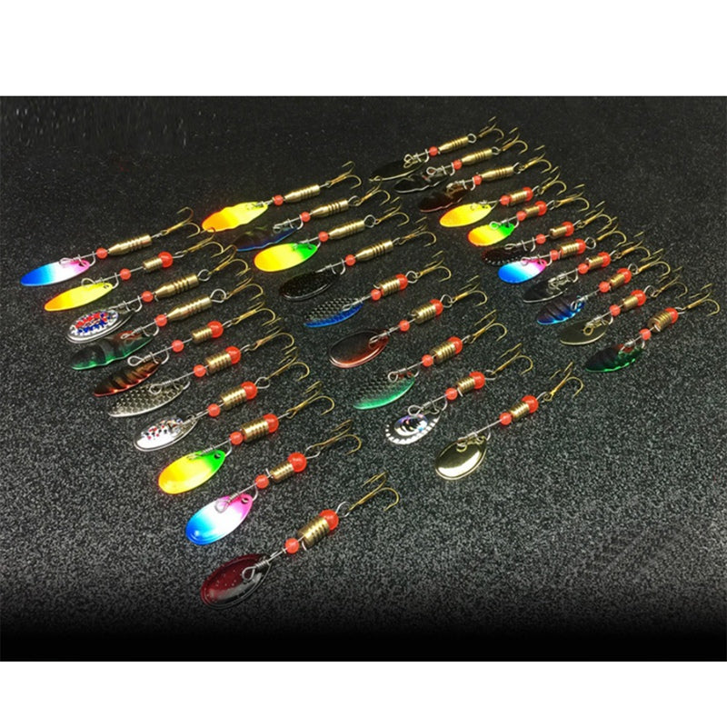 1 Set 15 Pcs Bait Set Hard Bait Rotating Sequin Fishing Bait Composite Sequ