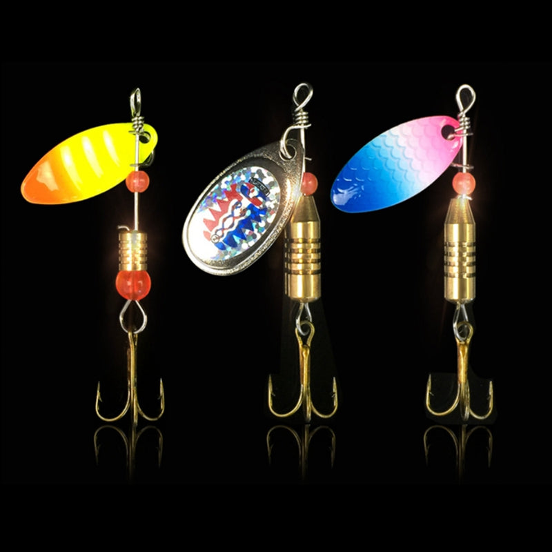 1 Set 15 Pcs Bait Set Hard Bait Rotating Sequin Fishing Bait Composite Sequ