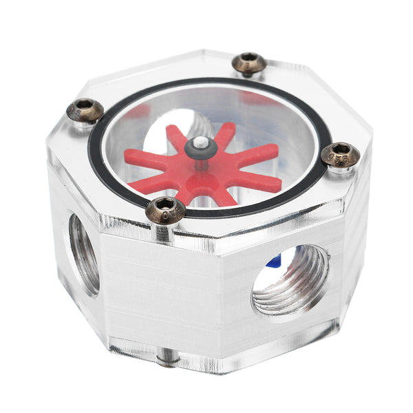 Aluminum Alloy 3 Way G1/4 Internal Thread Water Cooling Flow Meter