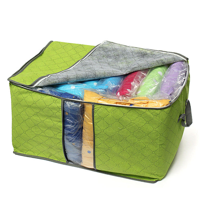 Foldable Clothes Storage Bag Pillow Blanket Quit Closet Organizer Pouch