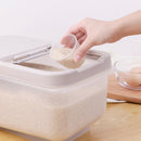 1X(Plastic Rice Bucket 10Kg Moisture-Proof Kitchen Transparent Rice Cabinet