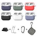 Bakeey 5 in 1 Silicone Shockproof Dirtproof Earphone Storage Case with Strap Hook Keychain Anti-lost Strap Storage Bag for Apple Airpods Pro 2019