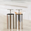 1X(Stainless Steel Toothpick Box Simple Personality Automatic Toothpick Hol