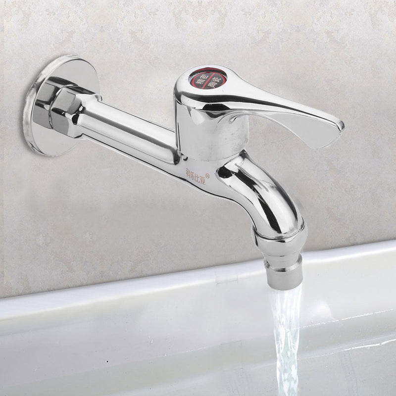 Washing Machine Wall Mount Single Cold Tap Handle Laundry Extra Long Water Faucet Sink
