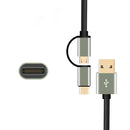 JDB Type C+Micro Spring Flexible 0.6M 1.2M Data Sync Charging Cable for Xiaomi 5C Huawei Samsung S8